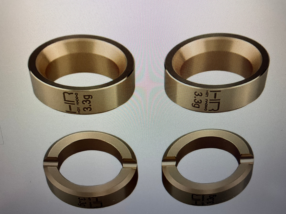 Hot Racing Brass 3.3g Wheel Weights, 1/30 Axial SCX30