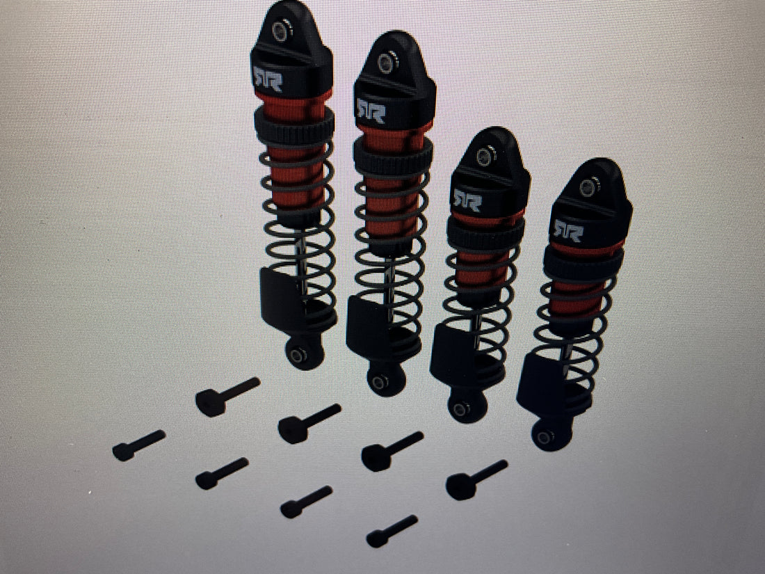 ARRMA Shock Set, Front/Rear Assembled, 700 cSt Oil, Red (4Pcs): MINI KRATON