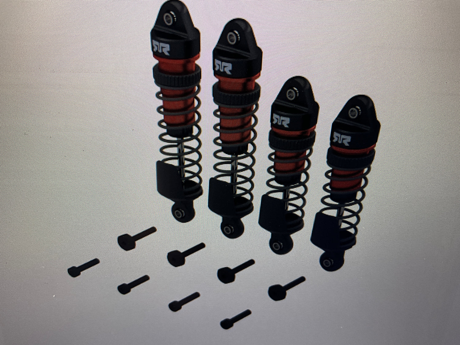 ARRMA Shock Set, Front/Rear Assembled, 700 cSt Oil, Red (4Pcs): MINI KRATON