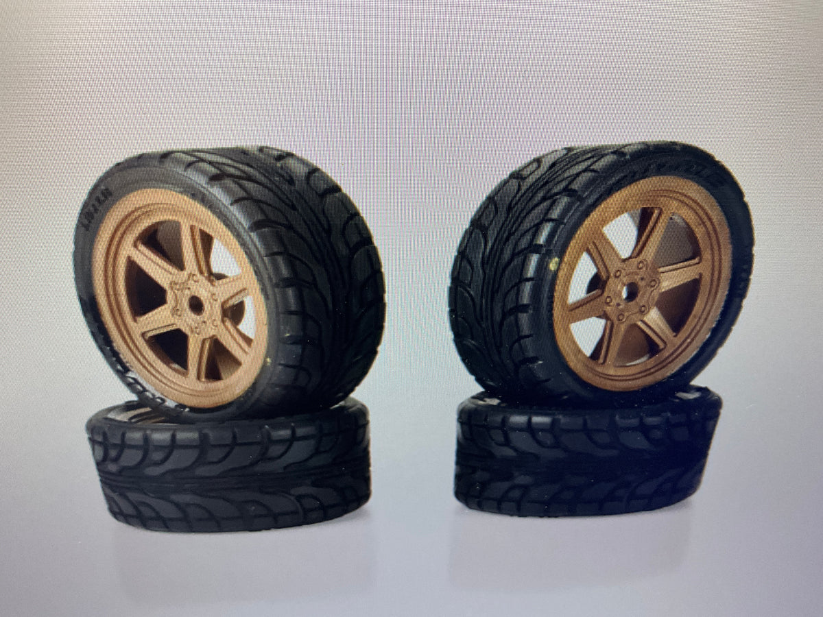 Pro-Line Racing 1/12 Avenger Tire Mounted on Overdrive Bronze Wheel 8mm Hex (4): Losi Race Car