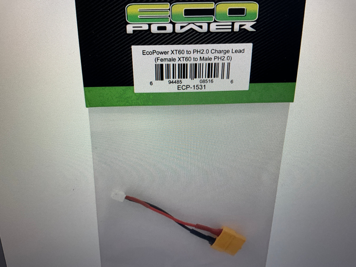 EcoPower XT60 to PH2.0 Charge Lead (Female XT60 to Male PH2.0)