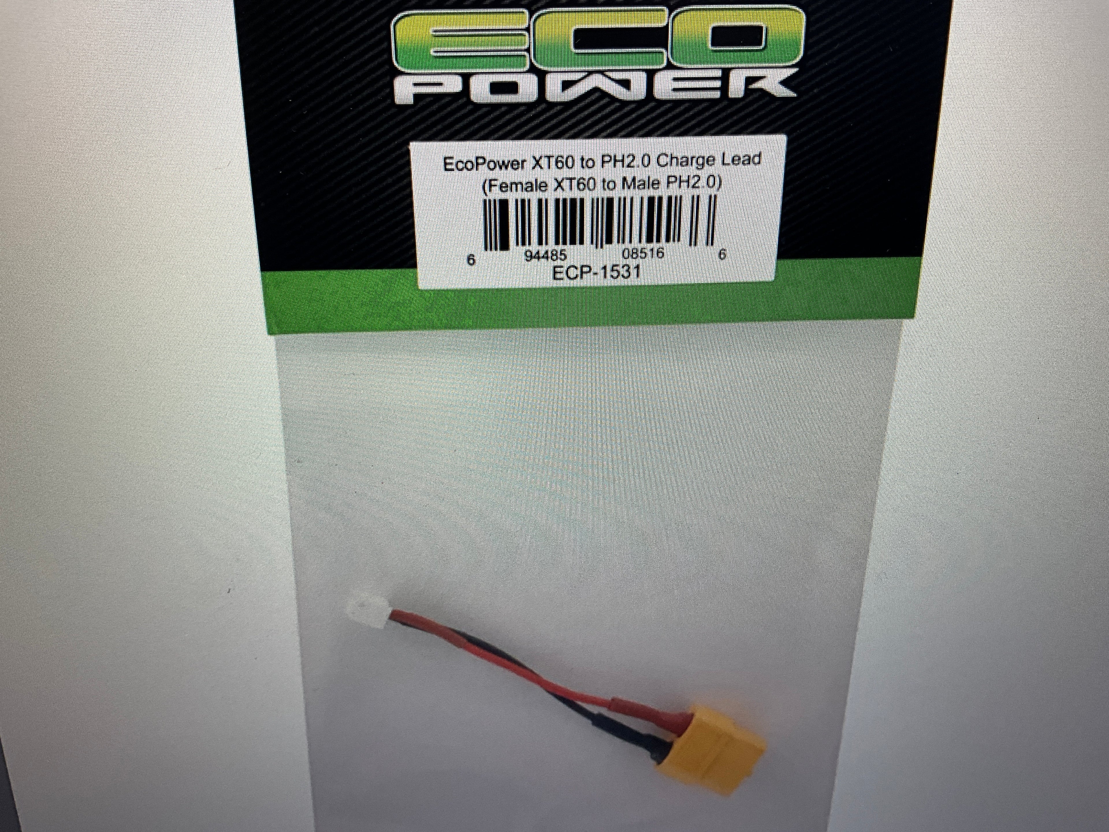 EcoPower XT60 to PH2.0 Charge Lead (Female XT60 to Male PH2.0)