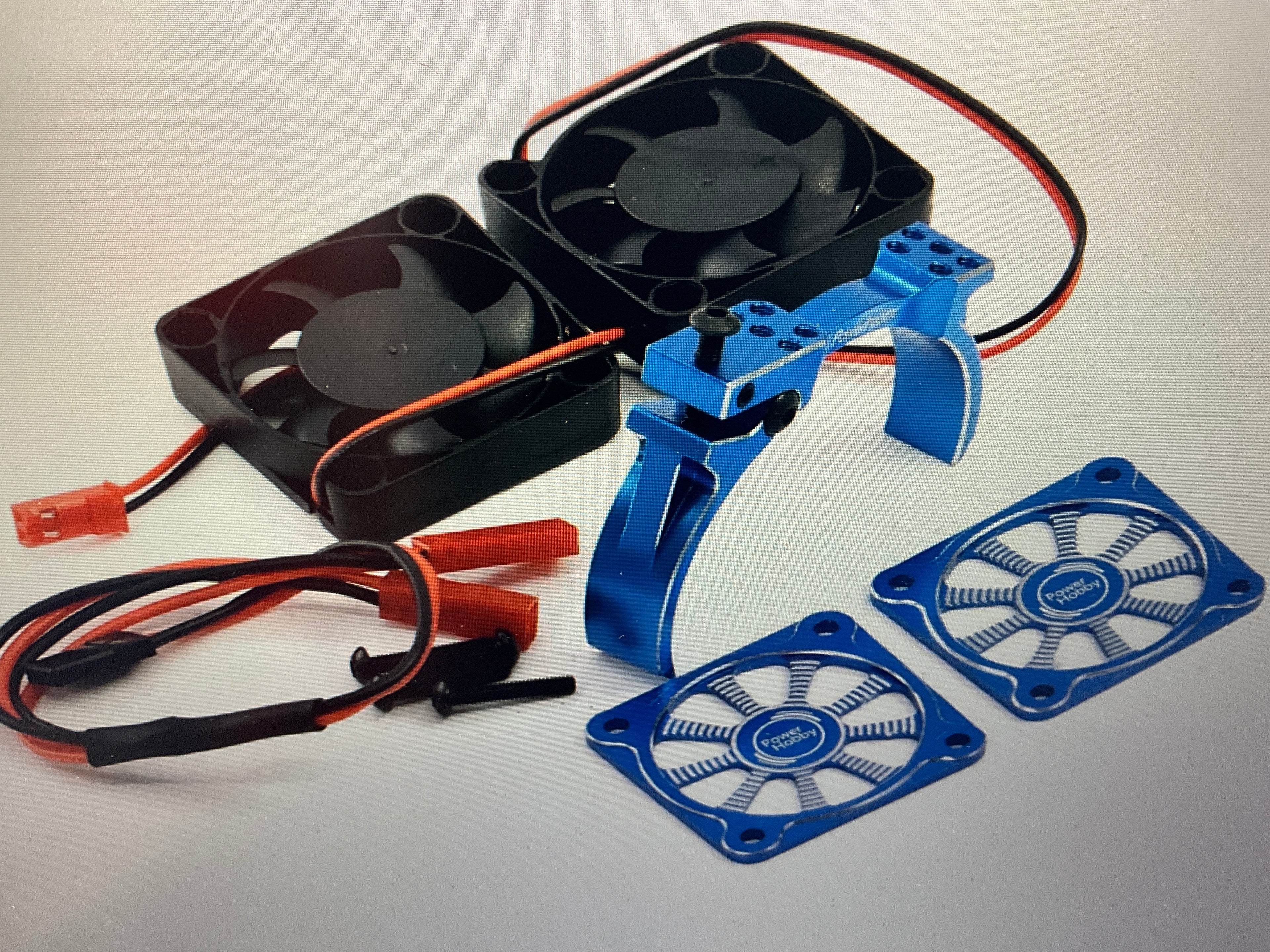 Powerhobby 1/5 Aluminum Heatsink Dual High Speed Cooling Fans w/Cover Blue