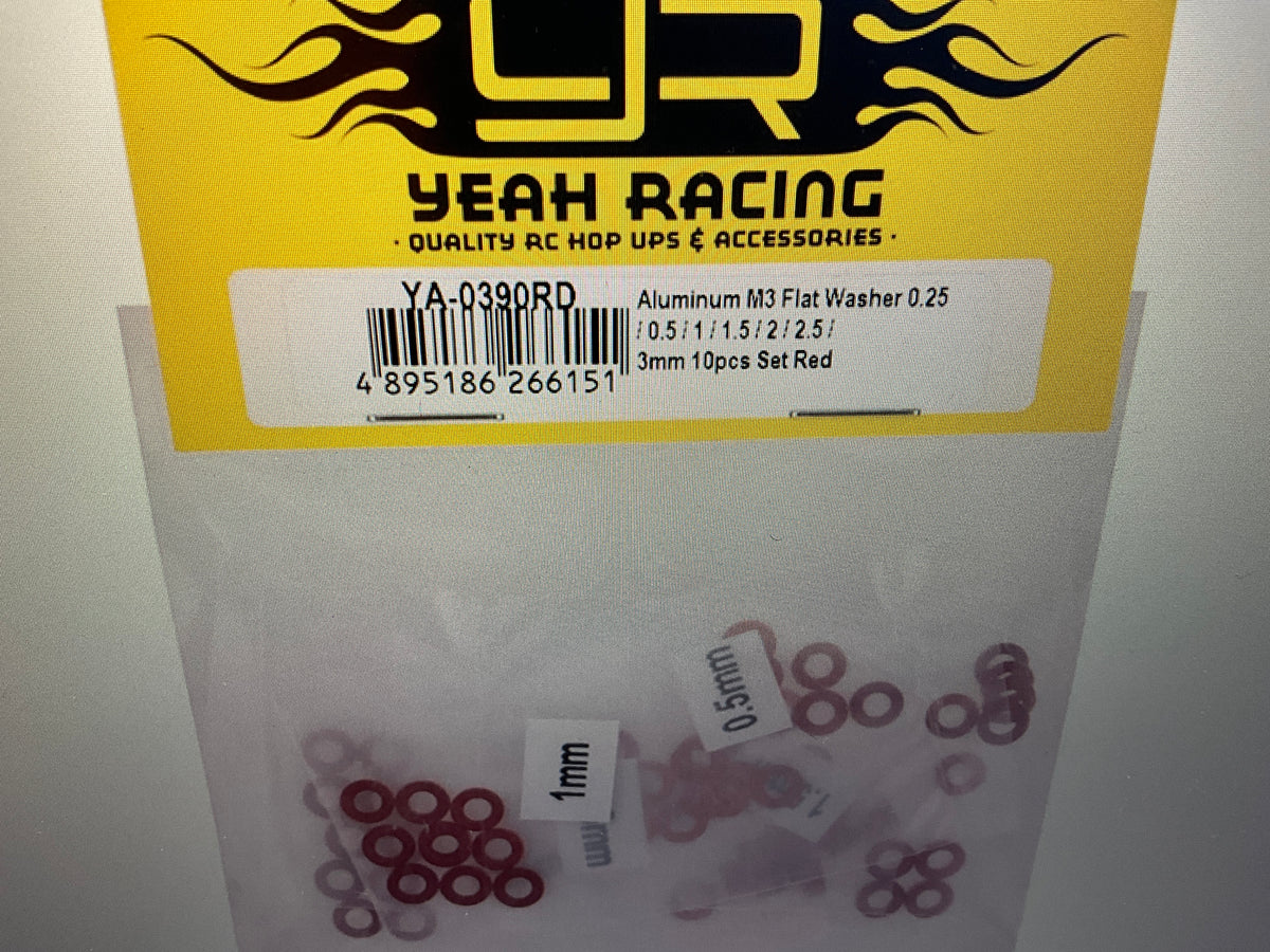 Yeah Racing 3x0.25/0.5/1.5/2/2.5/3mm Flat Washer Set (70)