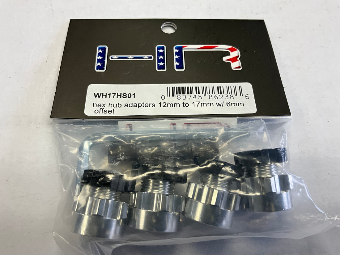 Hot Racing 12mm to 17mm Hex Hub Adapters (4) (6mm Offset)