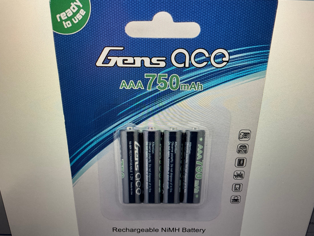 Gens Ace High Power Rechargeable AAA NIMH Battery (1.2V/750mAh) (4) (Mini-Z)