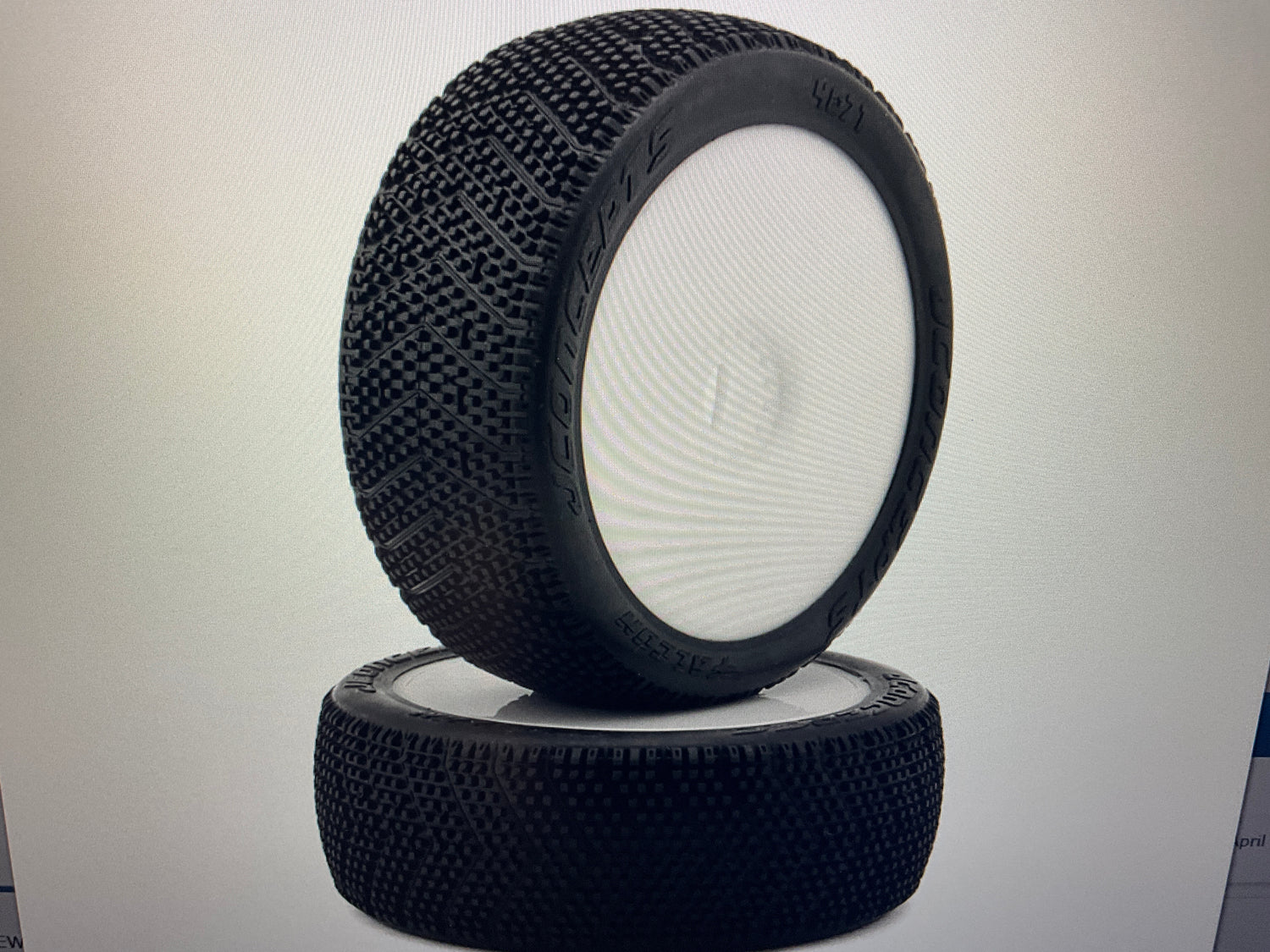 JConcepts Falcon Pre-Mounted 1/8th Buggy Tires (2) (White) (Green)