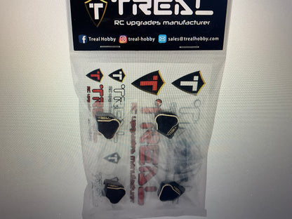 Treal Hobby Redcat Ascent/Gen9 Brass Lower Link Mounts (Black) (4) (44.4g)