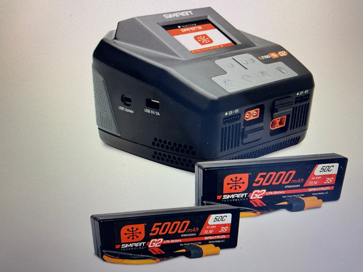 SPEKTRUM Smart Powerstage 6S Surface Bundle: 5000mAh 3S LiPo Battery, IC5 (2) / S2100 Charger