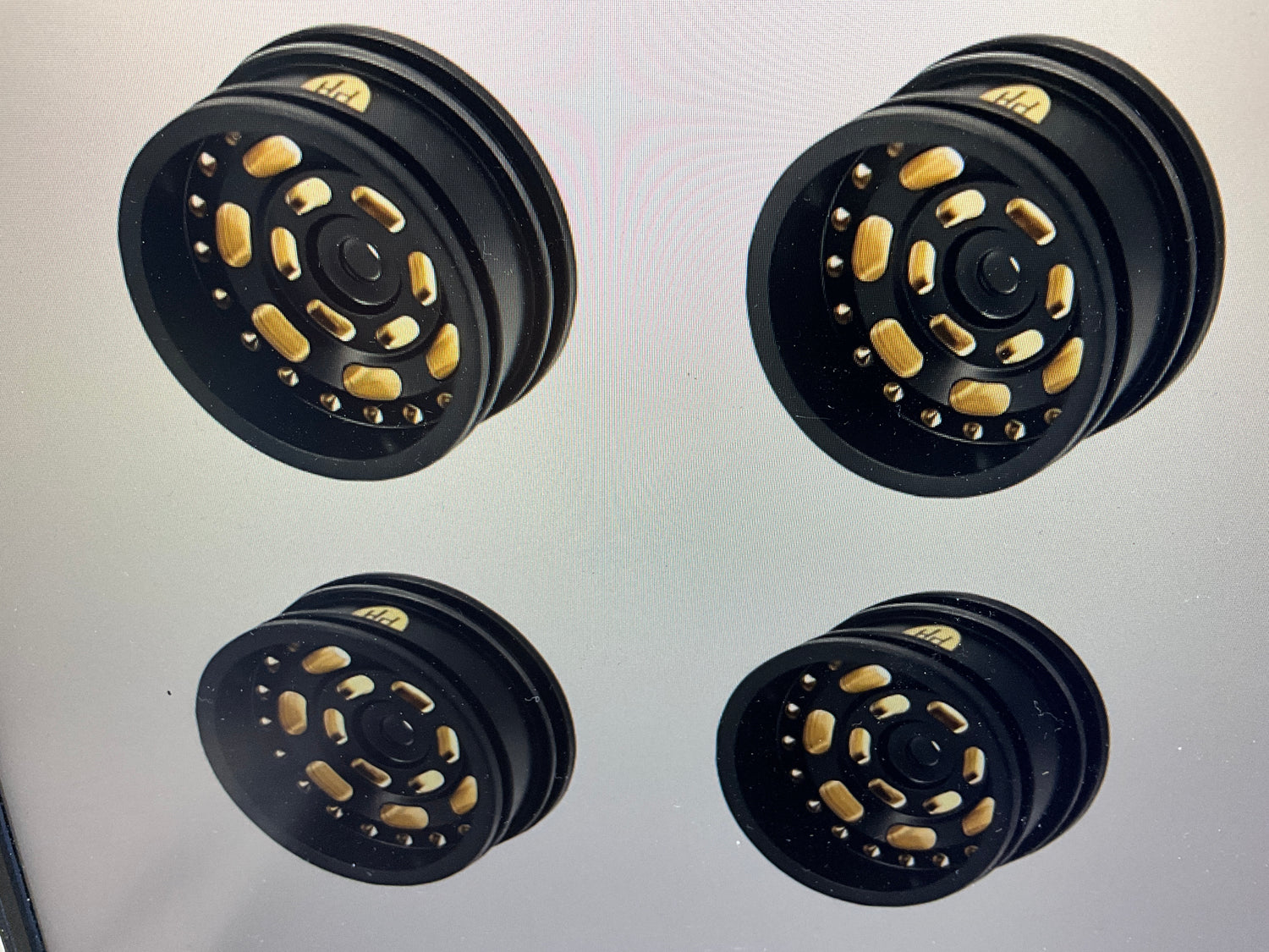 Powerhobby Brass 0.7" Wheels 3.6mm Offset / Tires (4) Axial SCX30