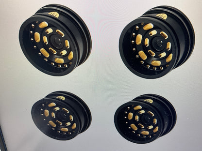 Powerhobby Brass 0.7" Wheels 3.6mm Offset / Tires (4) Axial SCX30