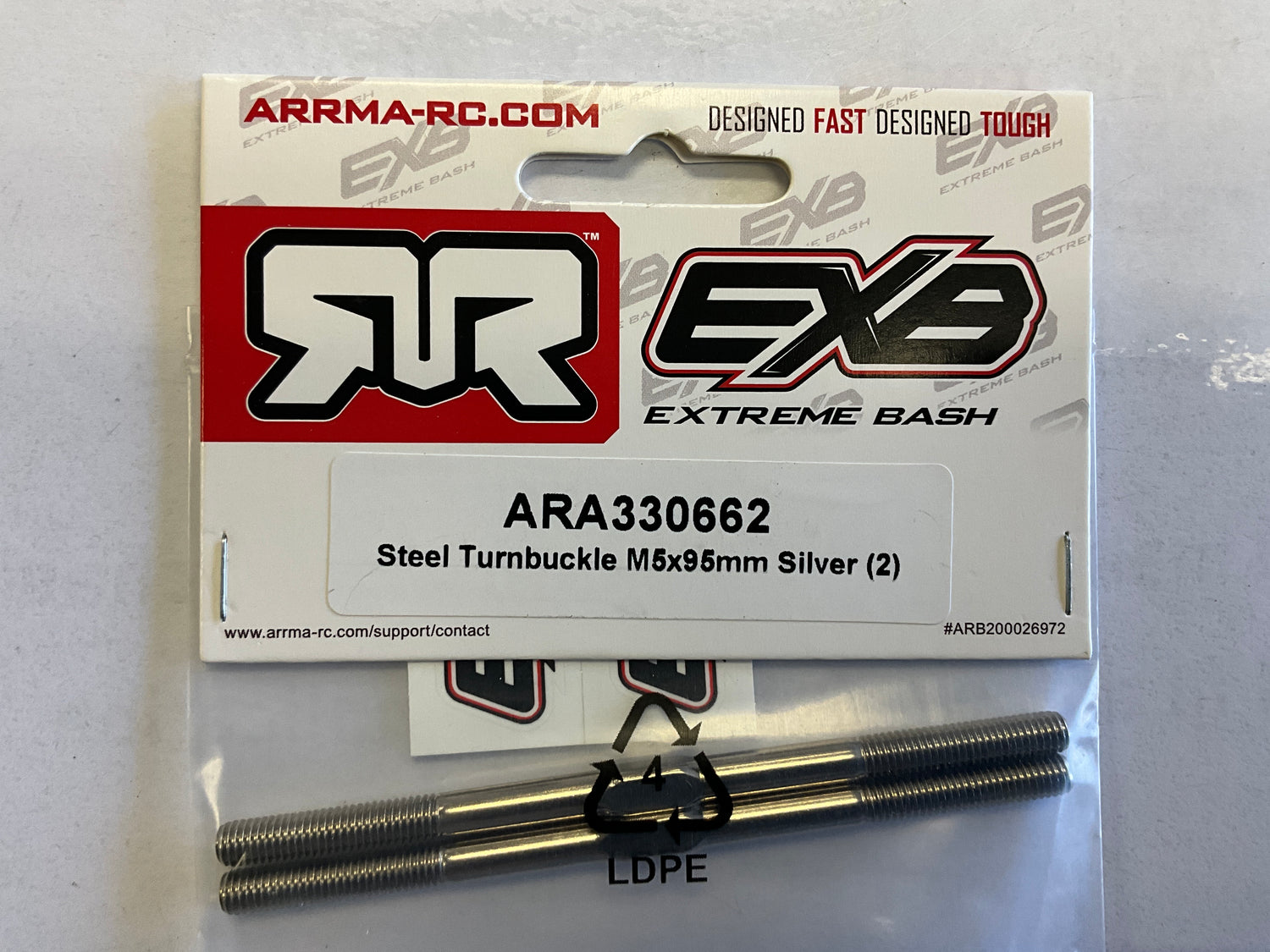 ARRMA Steel Turnbuckle M5x95mm Silver (2) 6S