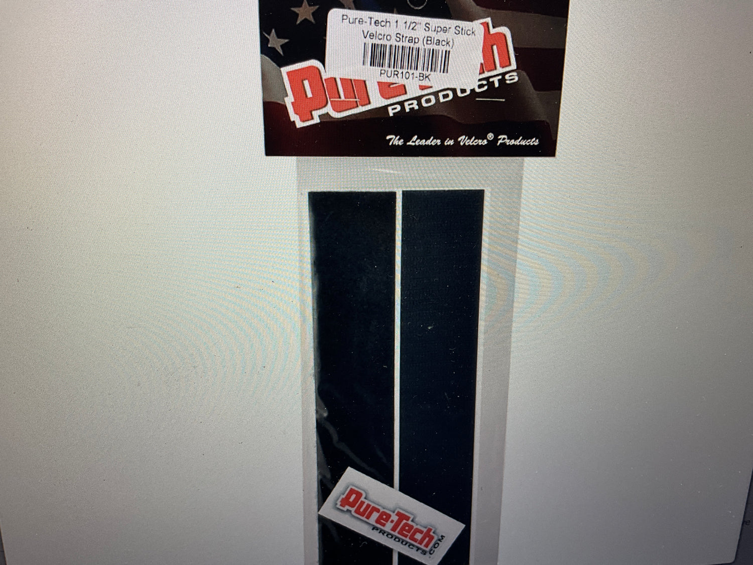 Pure-Tech 1 1/2" Super Stick Hook &amp; Loop Strap Set (Black) (1 Hook/1 Loop)