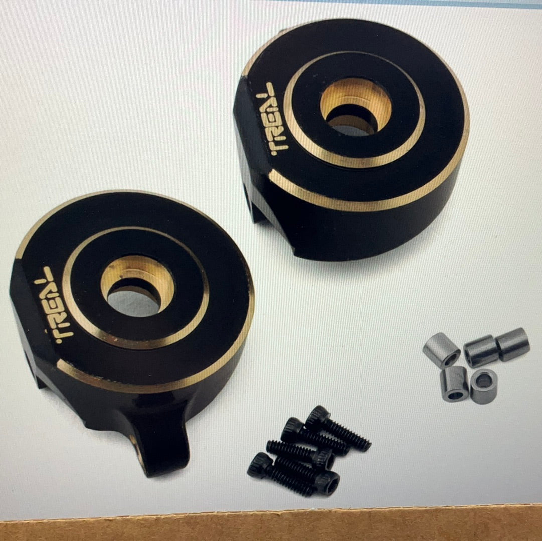 Treal Hobby Axial SCX24 Brass Front Steering Knuckles (Black) (2) (18g)