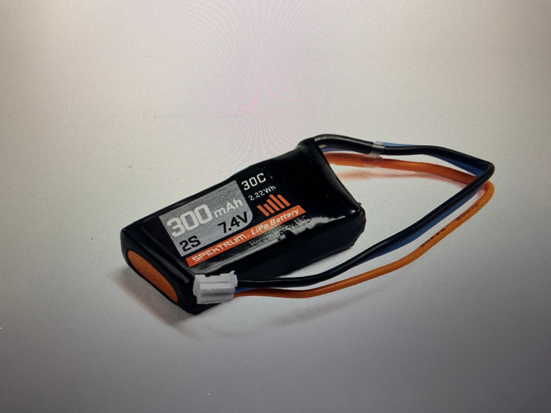 SPEKTRUM 7.4V 300mAh 2S 30C LiPo Battery: PH