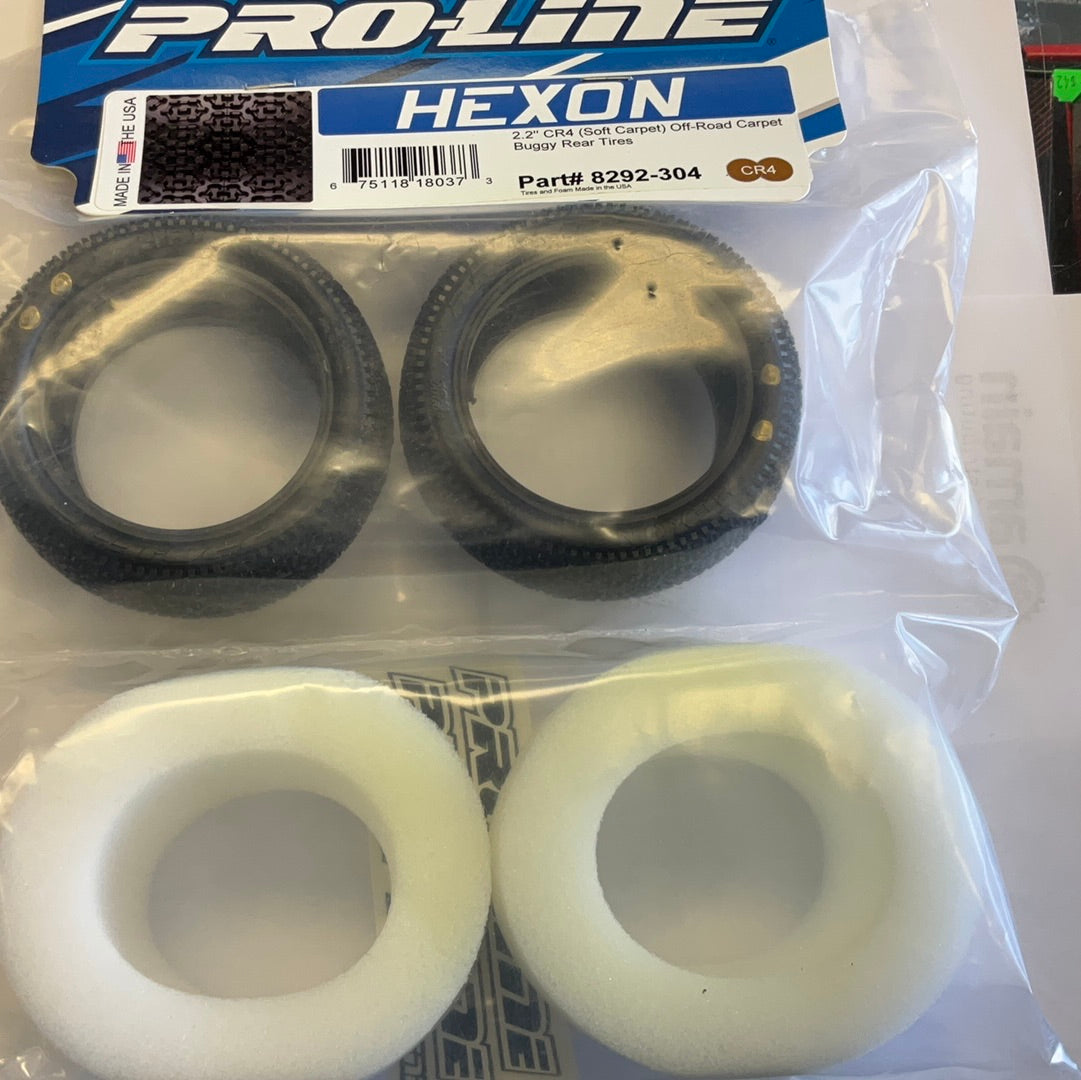 PROLINE 1/10 Hexon CR4 Rear 2.2&quot; Carpet Buggy Tires (2)