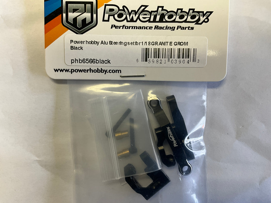 Powerhobby Aluminum Steering Set Black for Arrma GROM / Losi Nascar