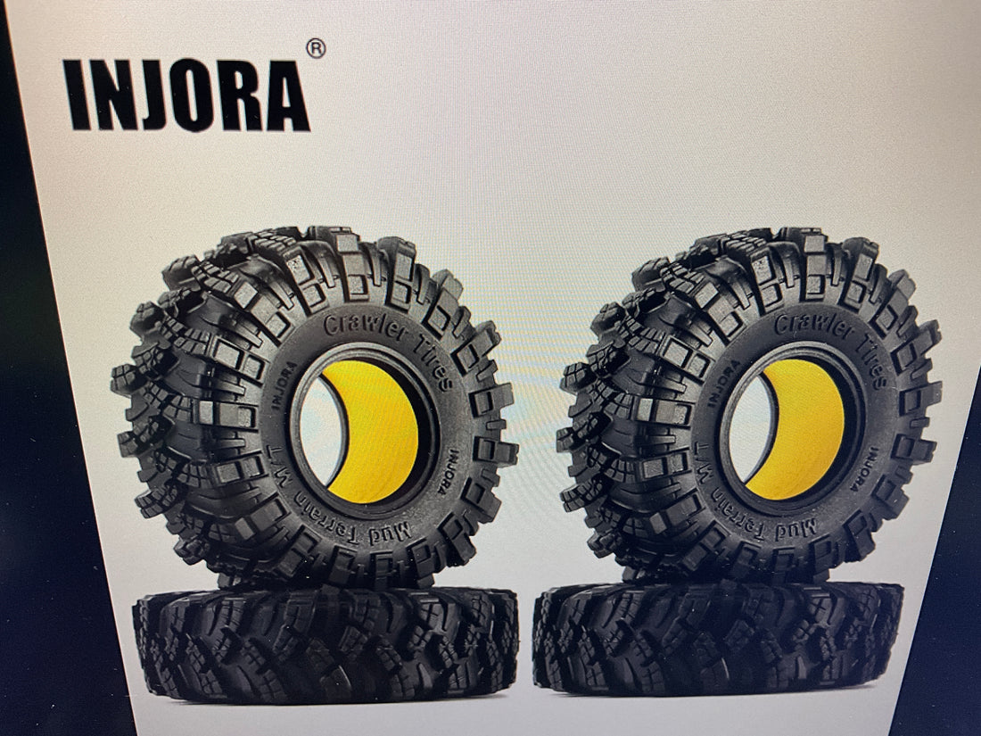 INJORA 1.0" 62*20.5mm Tires &amp; Silicone Rubber Inserts Combo (4) (T1007)