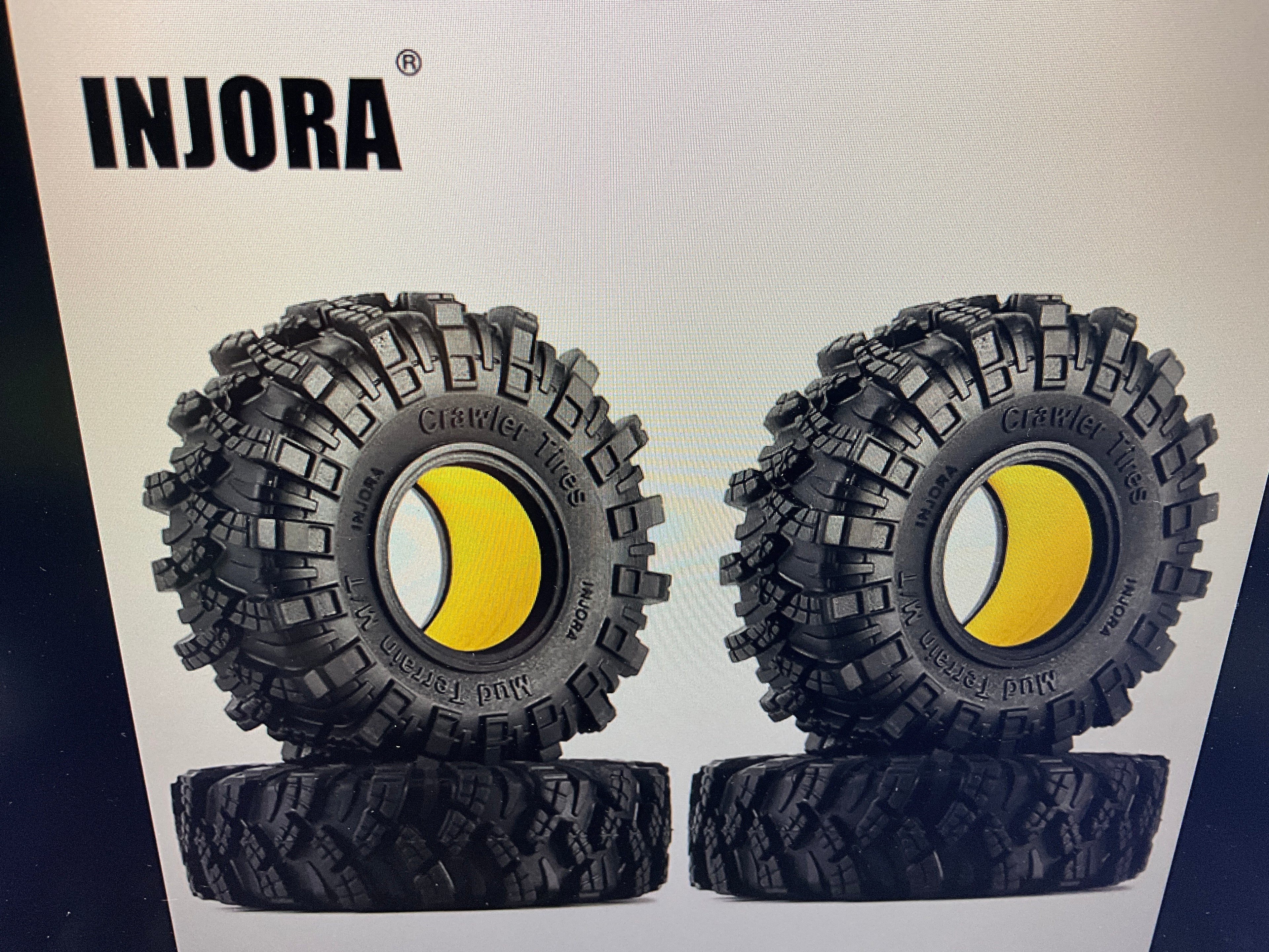 INJORA 1.0" 62*20.5mm Tires &amp; Silicone Rubber Inserts Combo (4) (T1007)