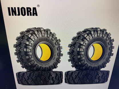 INJORA 1.0" 62*20.5mm Tires &amp; Silicone Rubber Inserts Combo (4) (T1007)