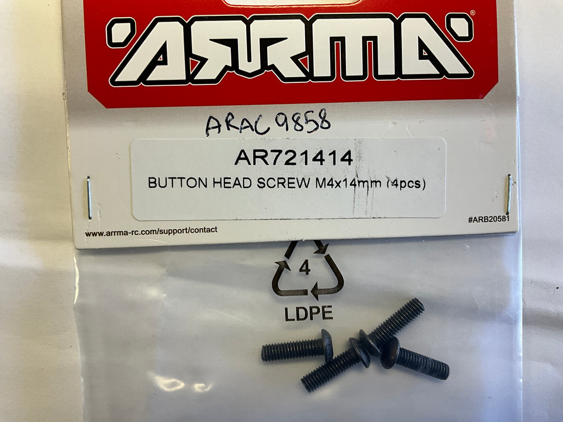 ARRMA Button Head Screw 4x14mm (4) AR721414