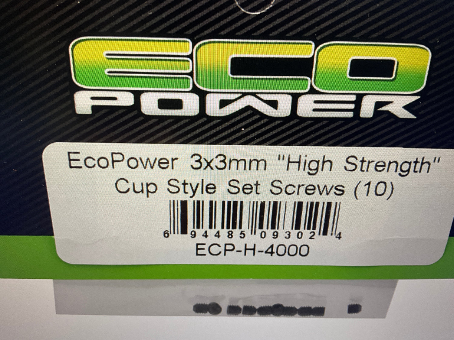EcoPower 3mm "High Strength" Steel Cup Style Set Screws (10) (3x3mm)