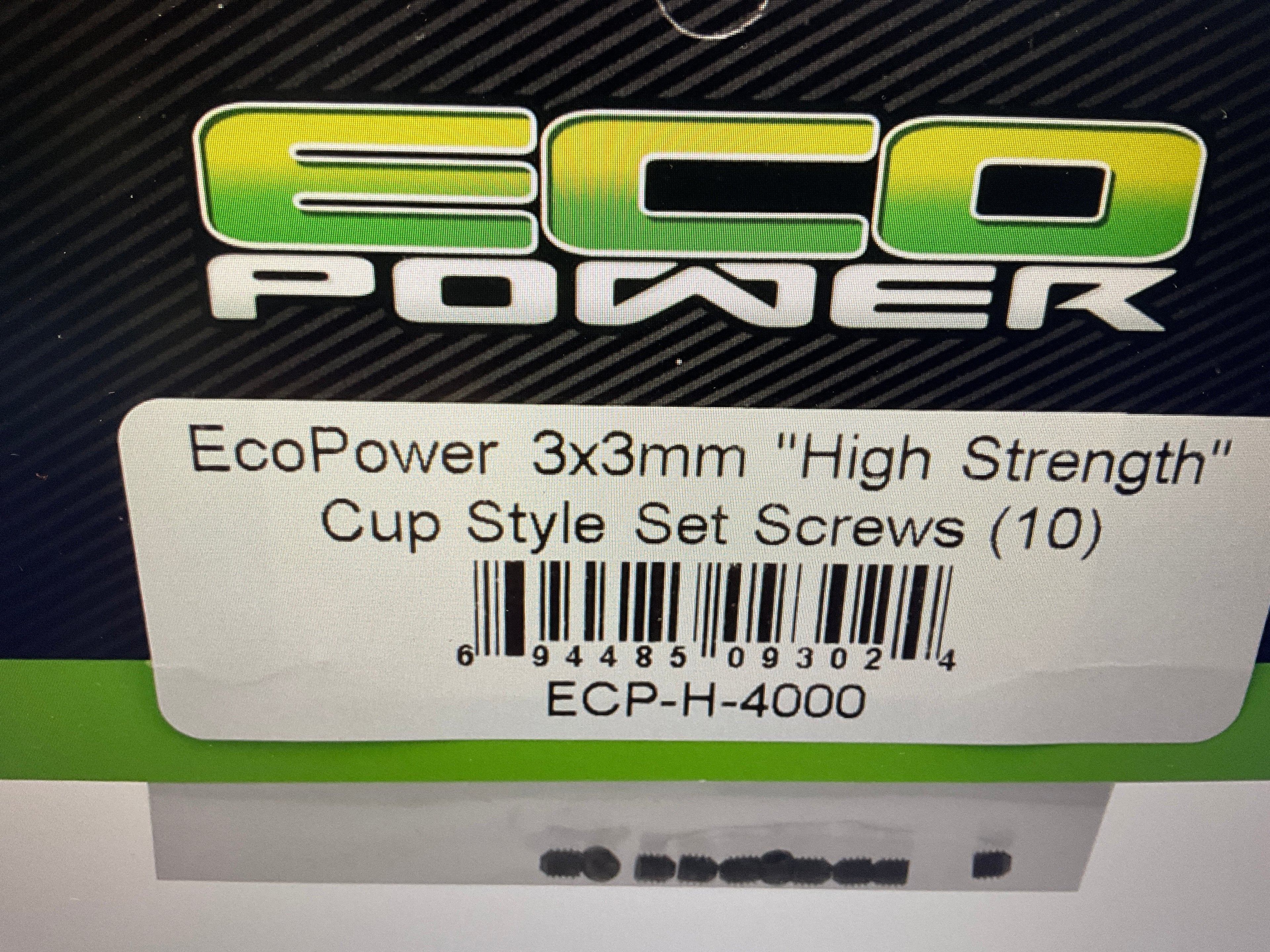 EcoPower 3mm "High Strength" Steel Cup Style Set Screws (10) (3x3mm)