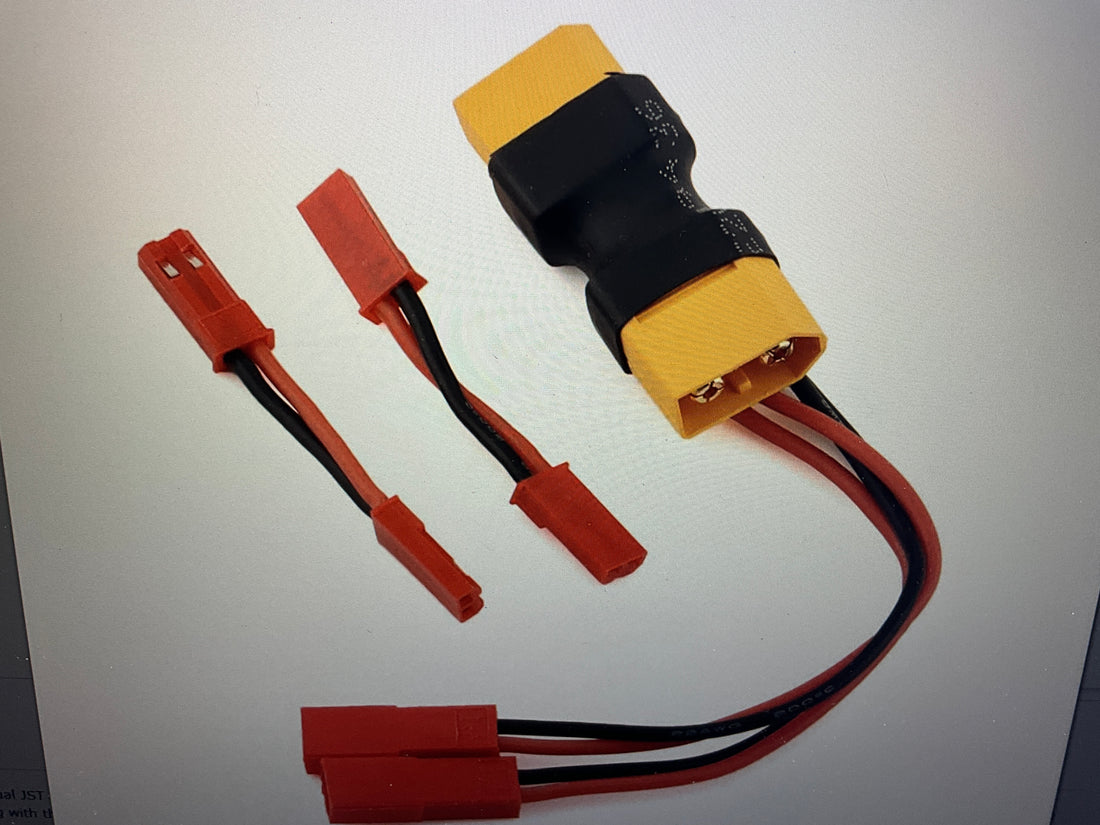 Reefs RC XT60 Dual JST Pass Through w/2 Male-Male JST Adaptors