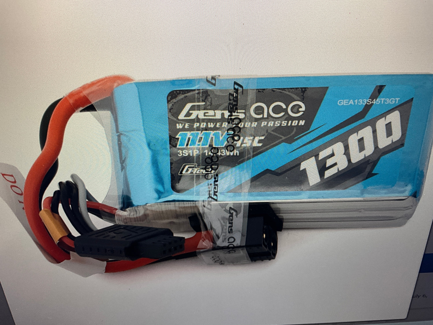 Gens Ace G-Tech Smart 3S LiPo Battery 45C (11.1V/1300mAh) w/Universal Connector