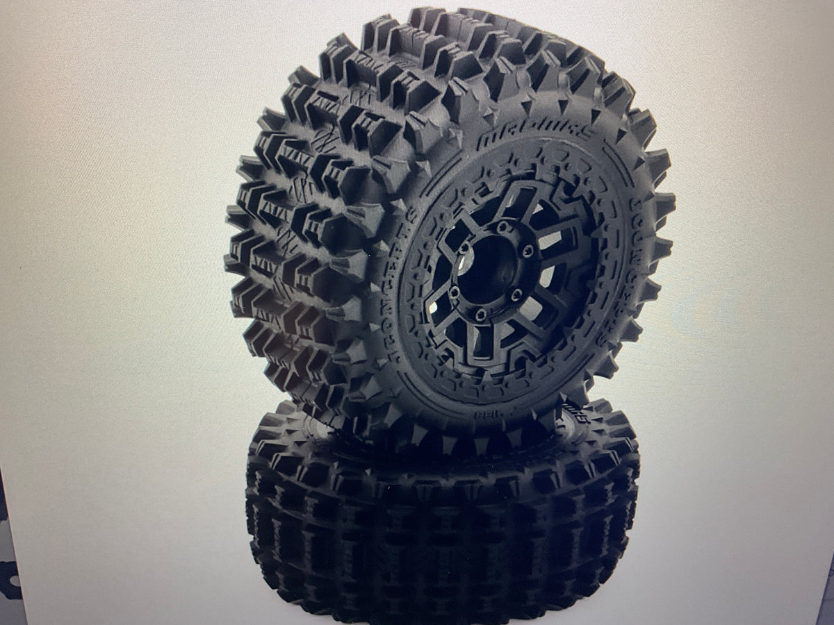 JConcepts Magma 2.9" Monster Truck Pre-Mounted Tires (Platinum) (Black) (2) (Kraton® 4S/Maxx®) w/17mm Hex