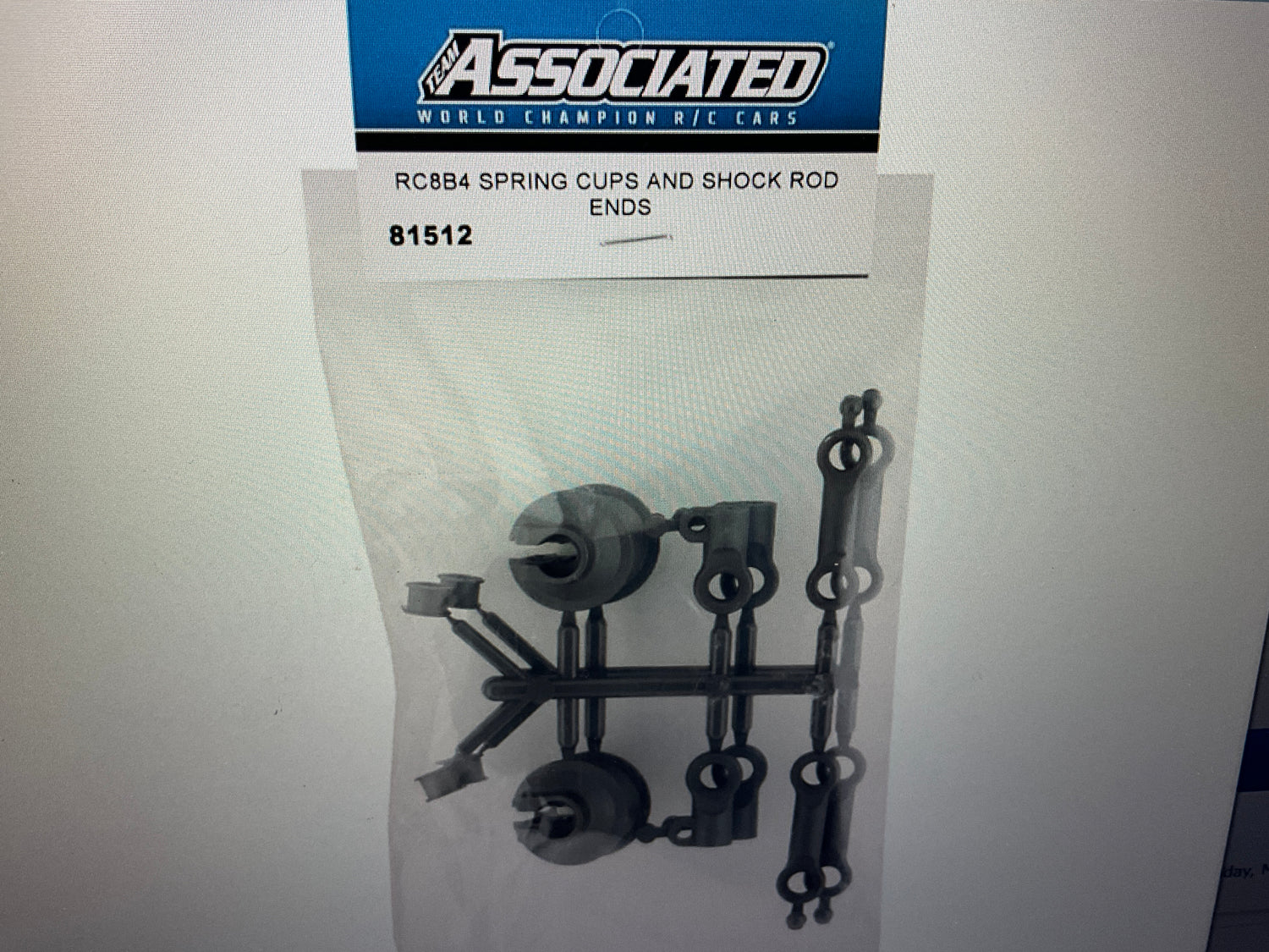 Team Associated RC8B4 Spring Cups &amp; Shock Rod Ends