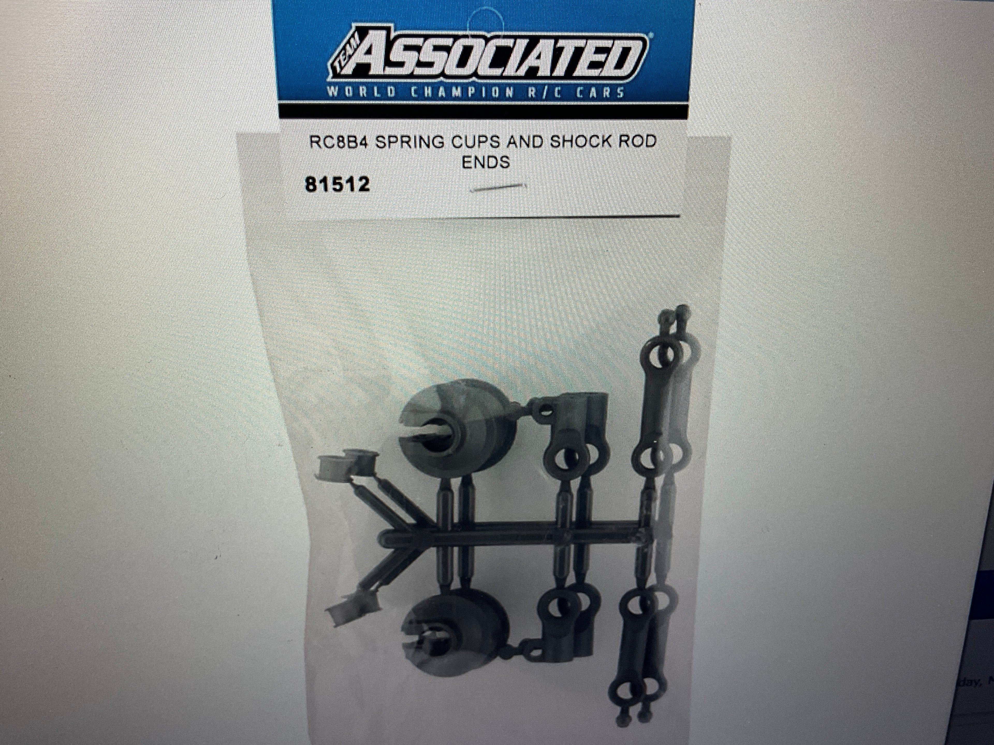 Team Associated RC8B4 Spring Cups &amp; Shock Rod Ends