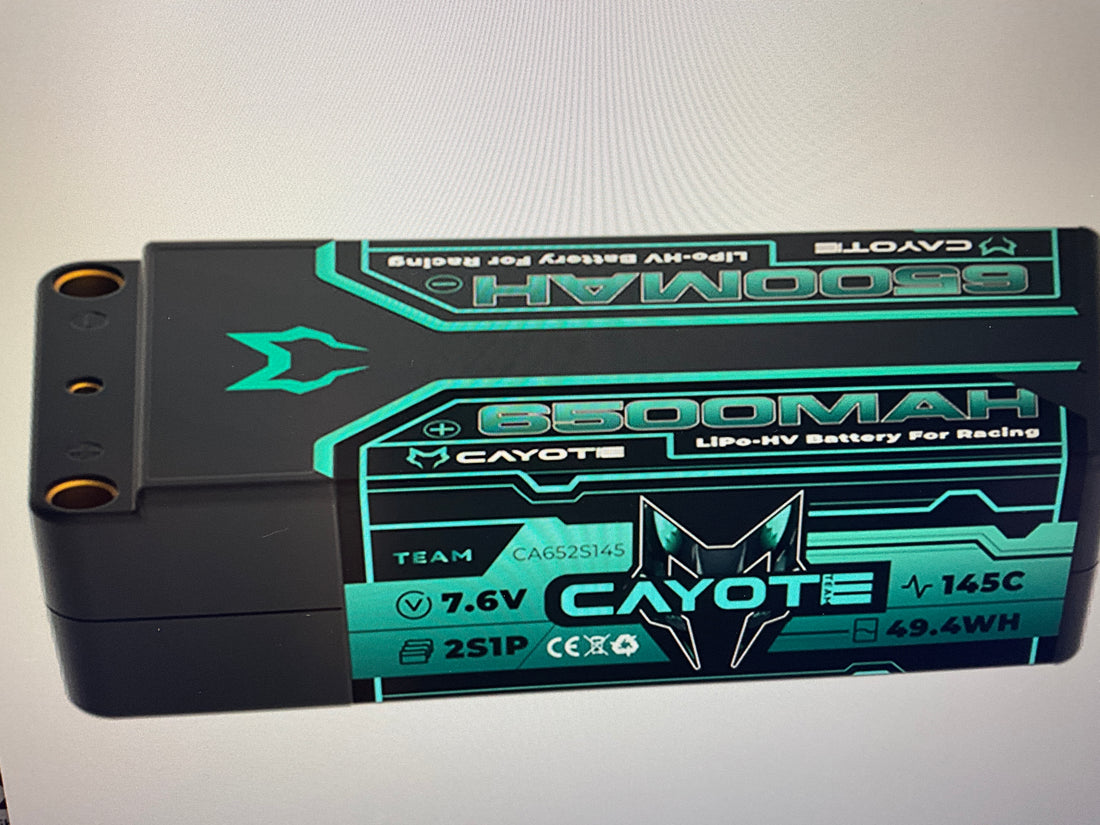 Cayote 2S 145C LCG Shorty LiHV Battery (7.6V/6500mAh) w/5mm Bullets