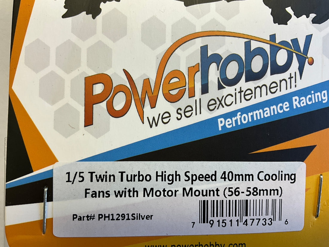Powerhobby 1/5 Aluminum Heatsink Dual High Speed Cooling Fans w/Cover Silver