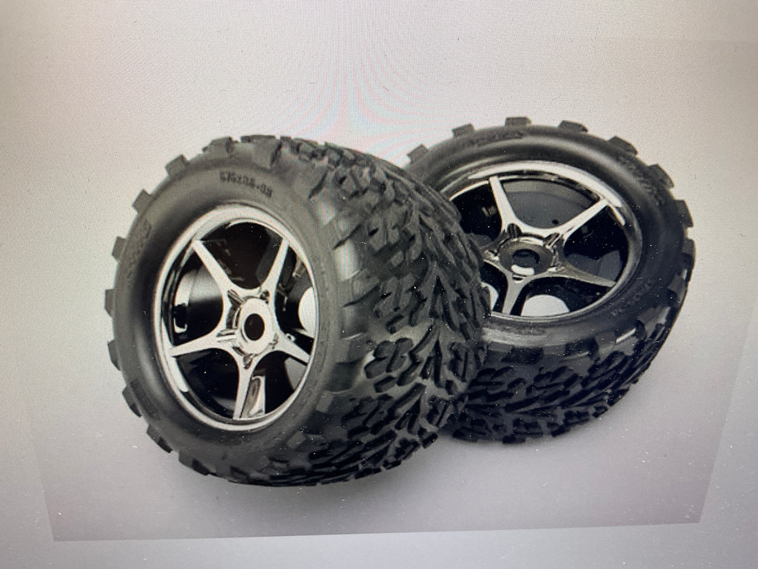Gemini 3.8" Black Chrome Wheels &amp; Talon Tires (2)