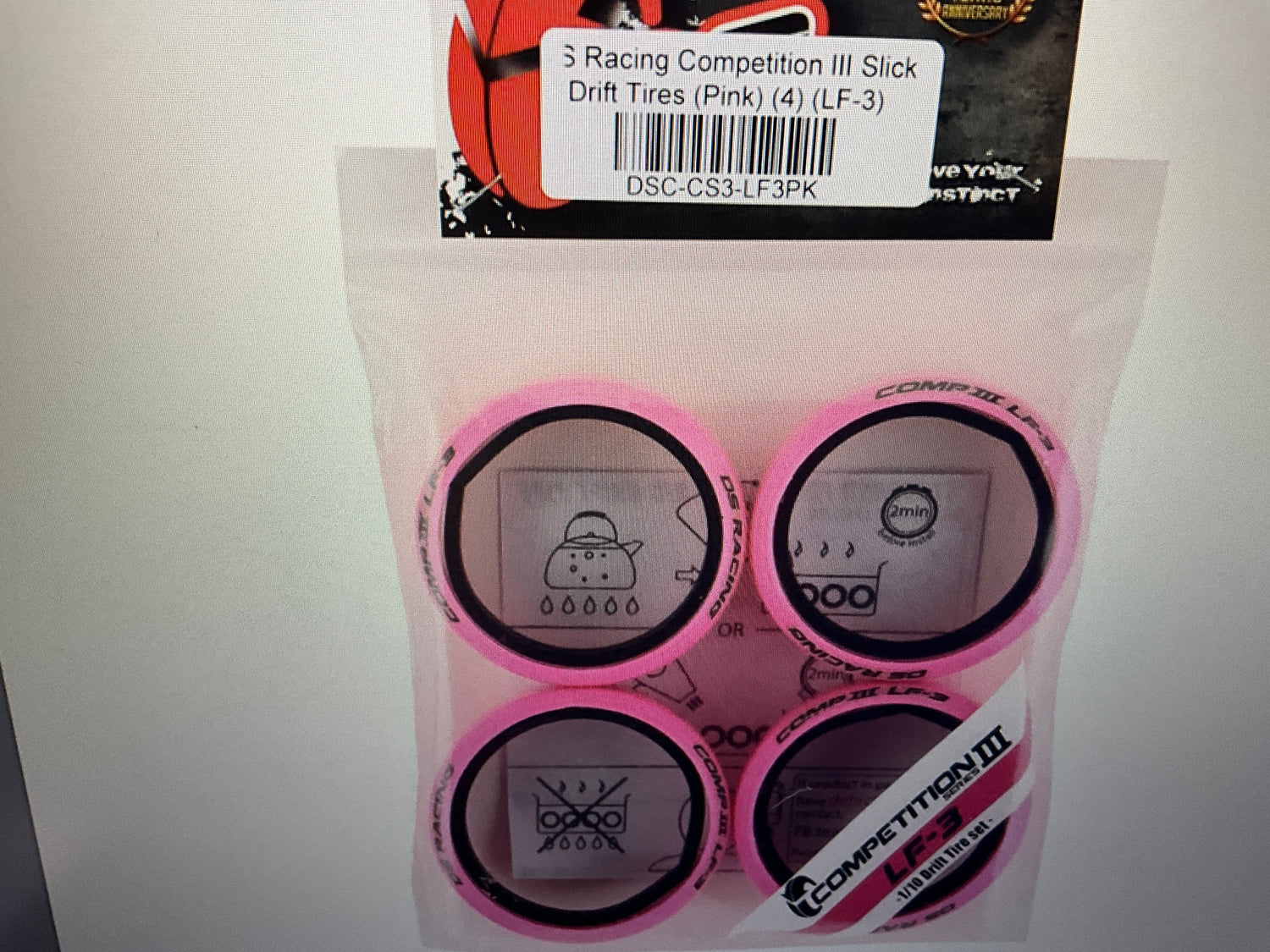 DS Racing Competition III Slick Drift Tires (Pink) (4) (LF-3)