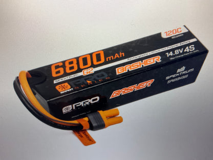 Spektrum Accessories 14.8V 6800mAh 4S 120C Smart G2 Pro Basher LiPo Battery: IC5