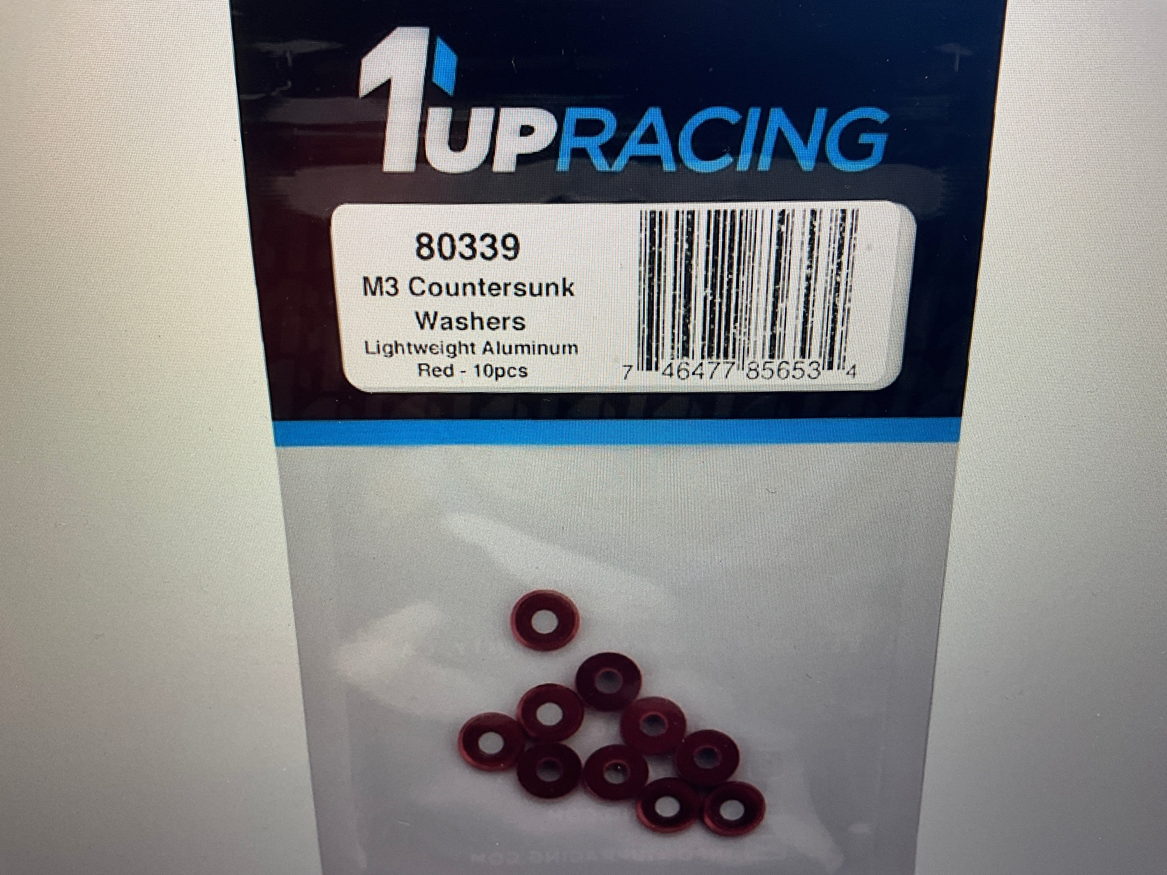 1UP Racing 3mm Countersunk Washers(10)
