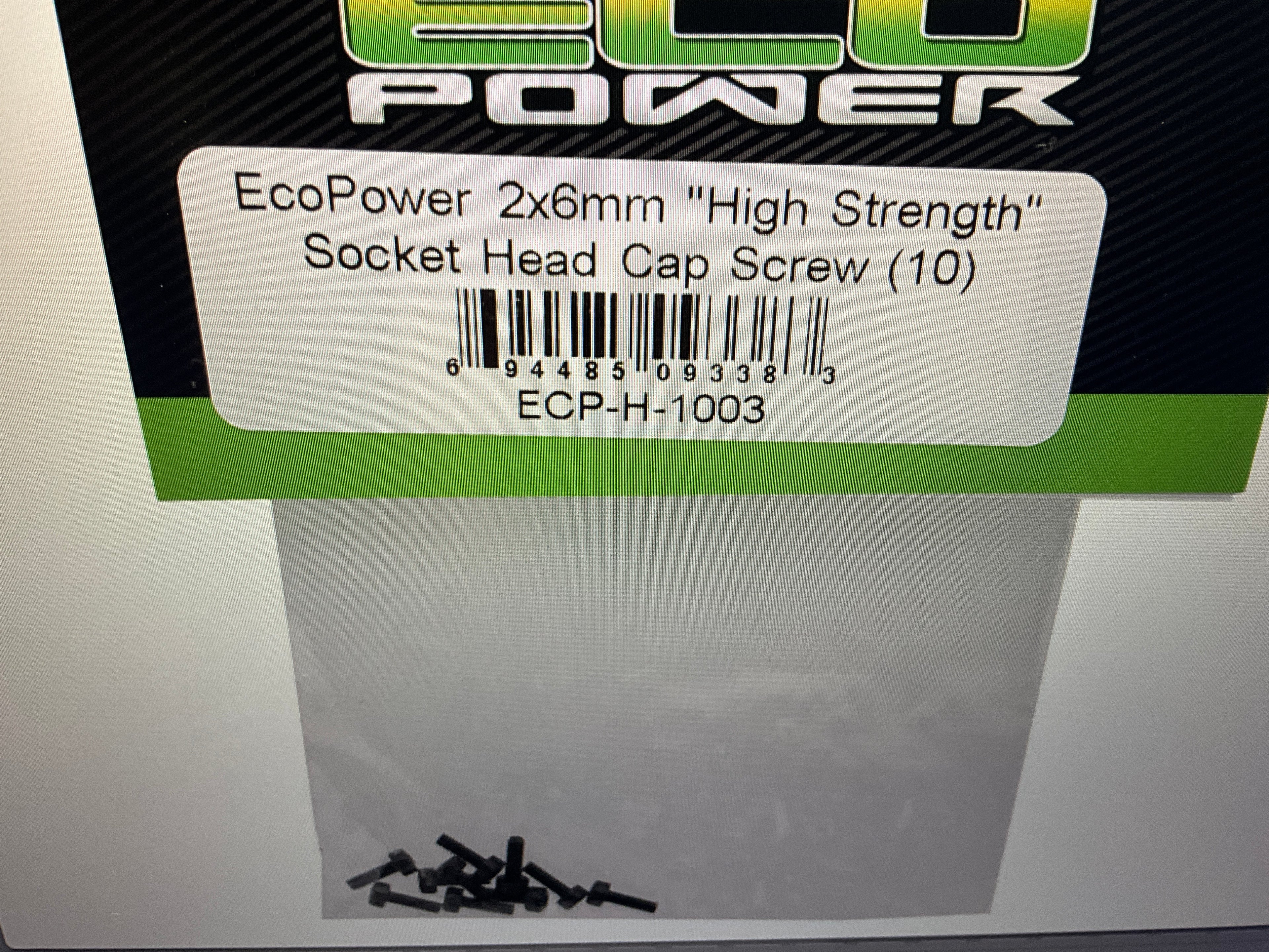 EcoPower 2mm "High Strength" Steel Socket Head Cap Screws (10) (2x6mm)