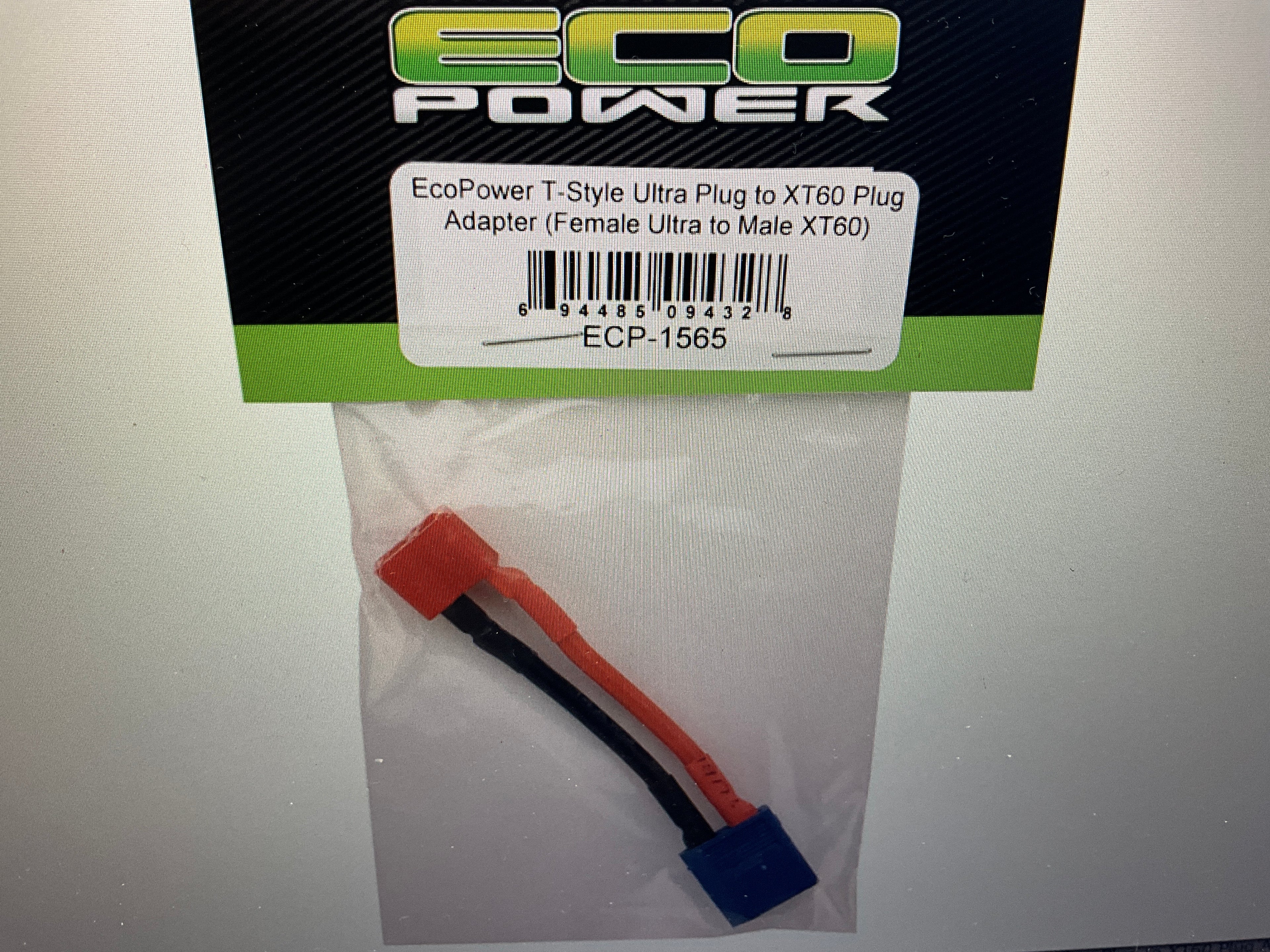EcoPower T-Style Ultra Plug to XT60 Plug Adapter (Female T-Style to Male XT60)