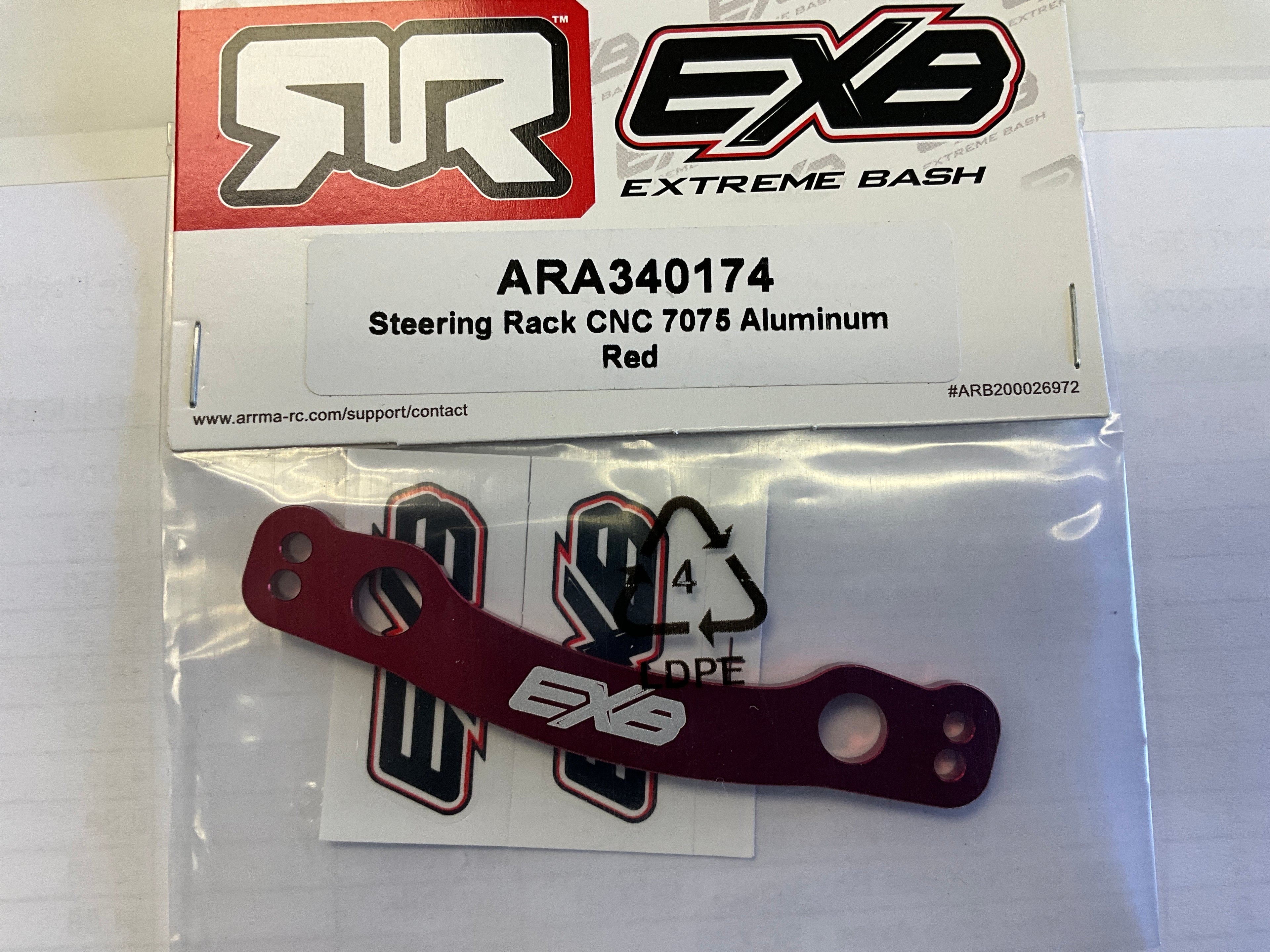 ARRMA Steering Rack CNC 7075 Aluminum Red