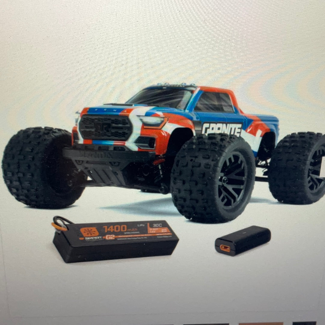 ARRMA 1/18 GRANITE GROM MEGA 380 Brushed 4X4 Monster Truck RTR with Battery &amp; Charger