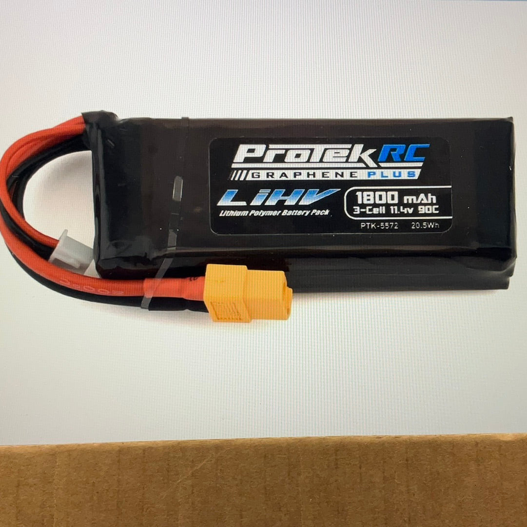 ProTek RC 3S 90C Si-Graphene + HV LiPo Battery w/XT60 Connector (11.4V/1800mAh)