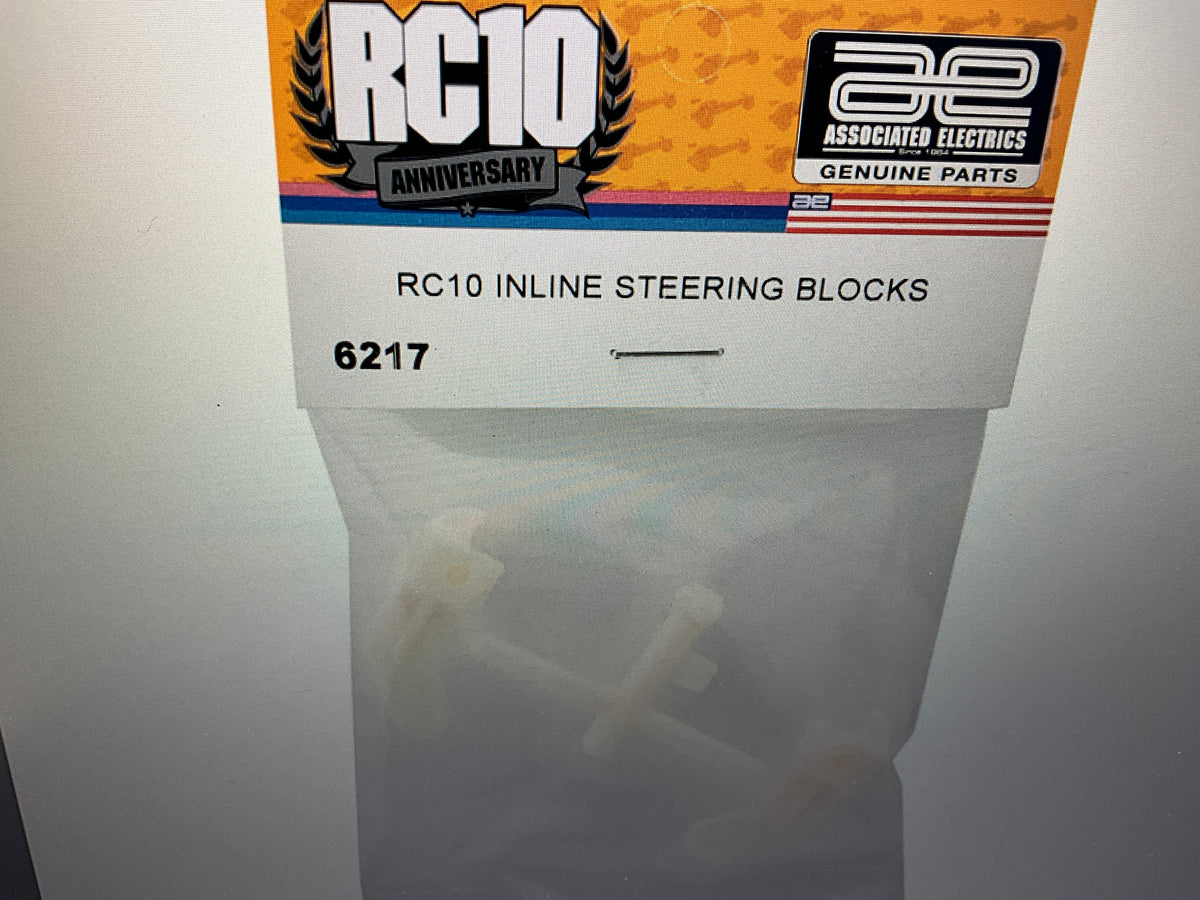Team Associated RC10 Inline Steering Blocks (White) (2)