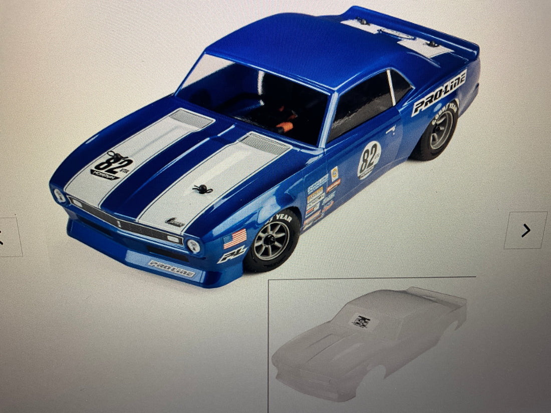 Pro-Line Racing 1/12 Pre-Cut 1968 Chevy Camaro Clear VTA Body: Losi NASCAR® Race Car