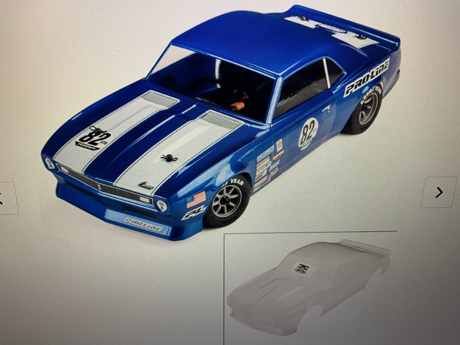 Pro-Line Racing 1/12 Pre-Cut 1968 Chevy Camaro Clear VTA Body: Losi NASCAR® Race Car