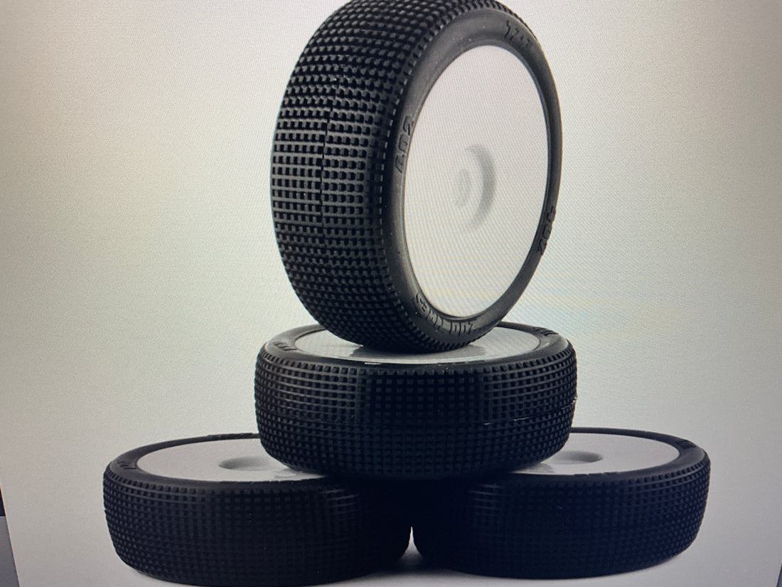 TZO Tires 402 1/8 Buggy Non-Glued Tire Set (White) (4) (Soft)