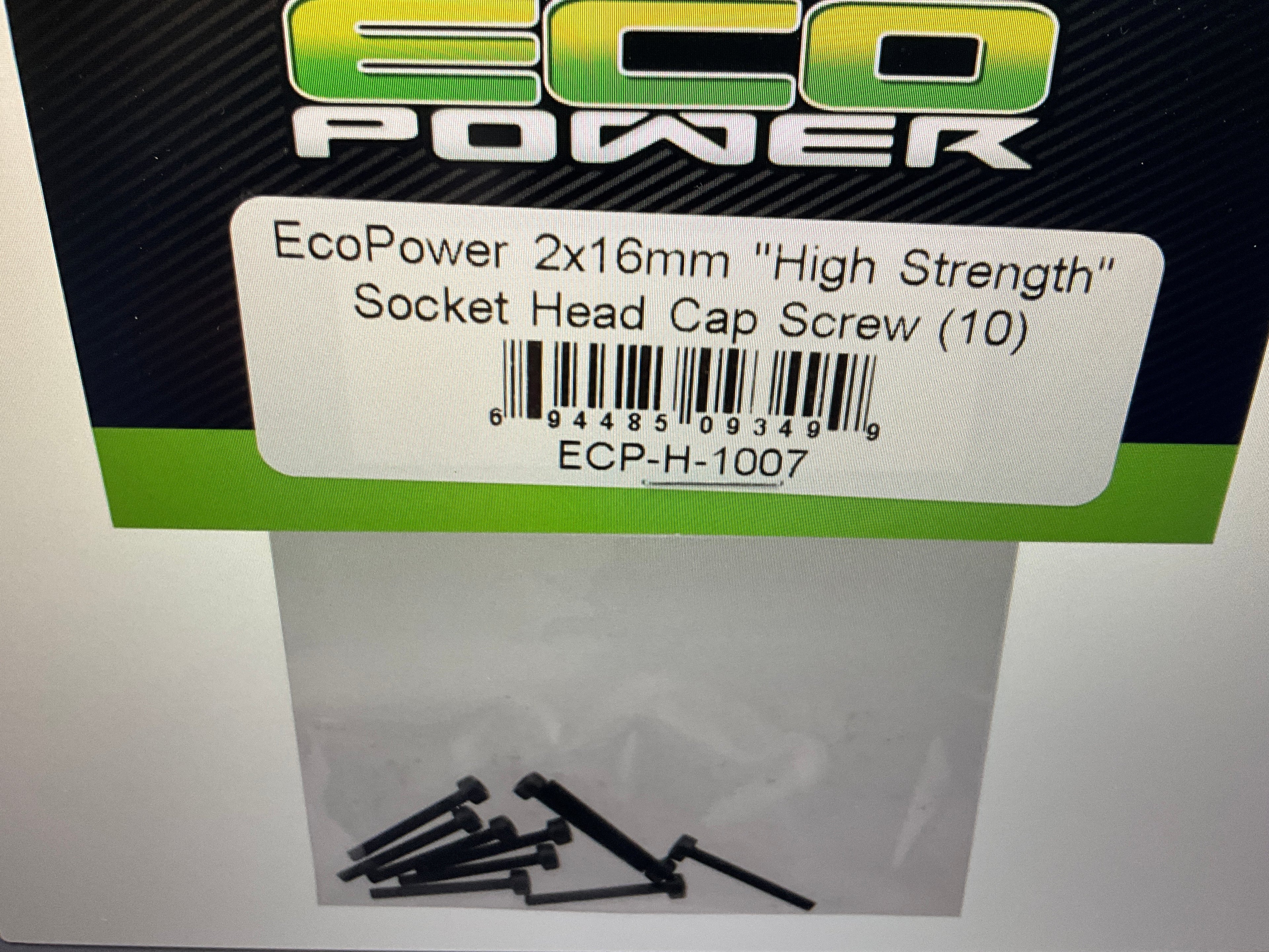 EcoPower 2mm "High Strength" Steel Socket Head Cap Screws (10) (2x16mm)