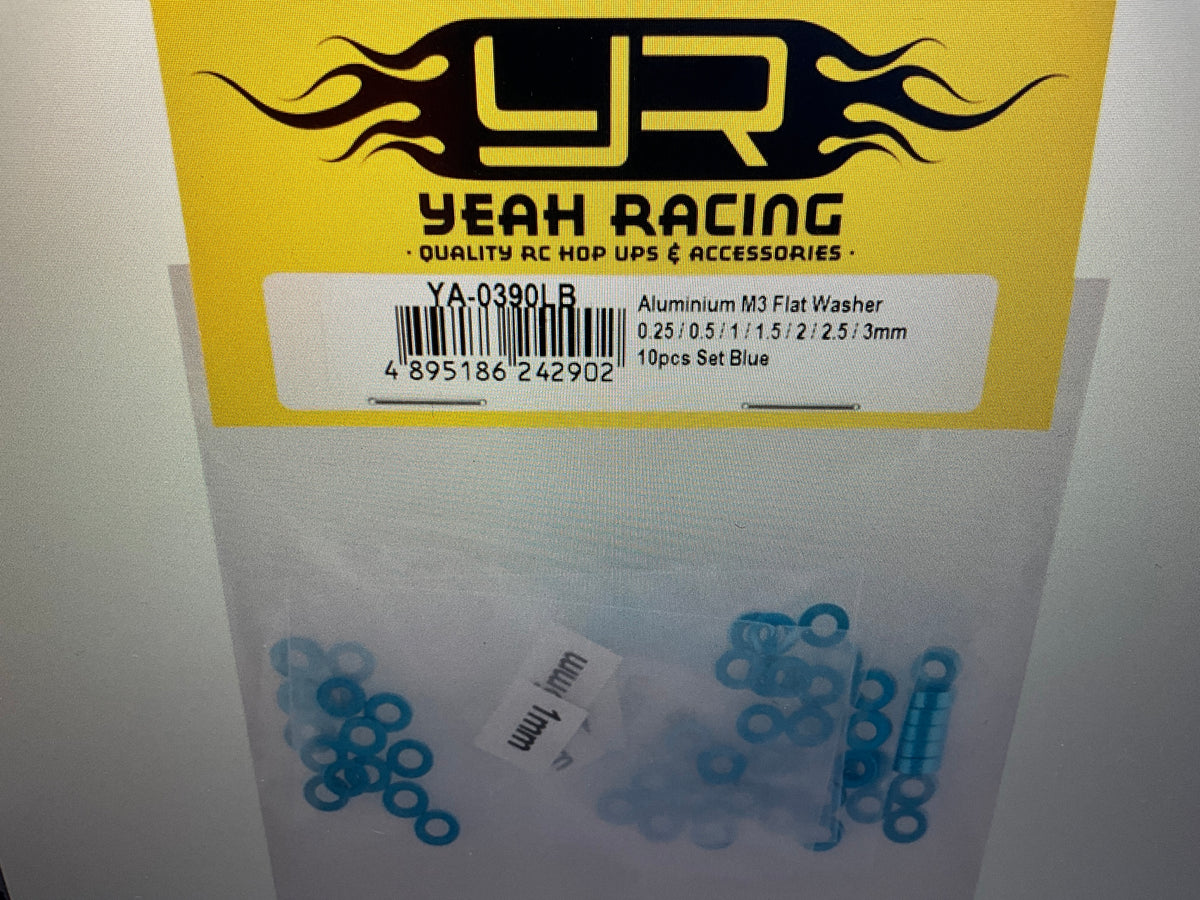 Yeah Racing 3x0.25/0.5/1.5/2/2.5/3mm Flat Washer Set (70)