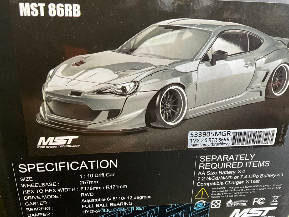 MST RMX 2.5 1/10 2WD Brushless RTR Drift Car w/86RB Body (Metal Grey)